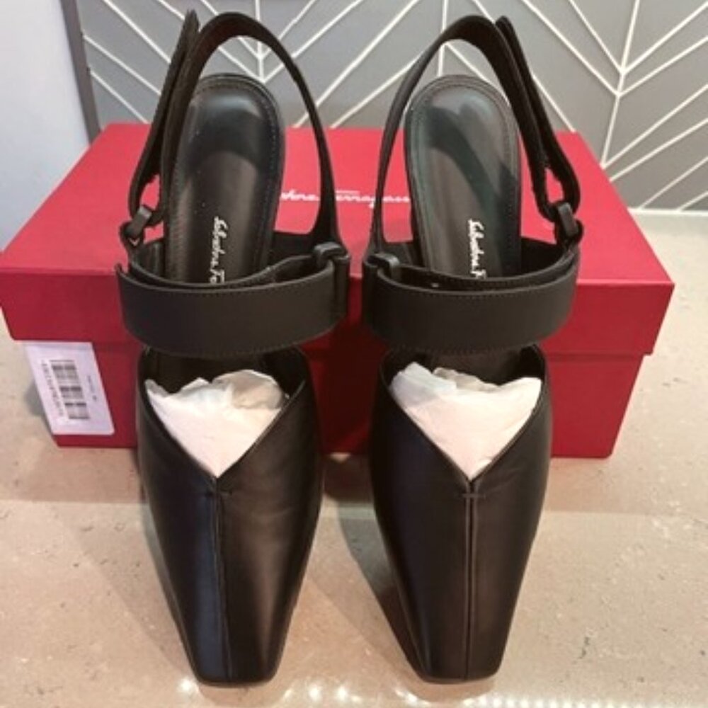 Ferragamo Sagar 40 Lambskin Slingback Pumps - Women - US7C - NWT - Picture 4 of 12